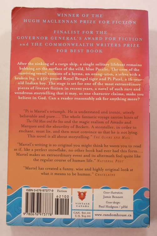 Life Of Pi by Yann Martel Softcover Book