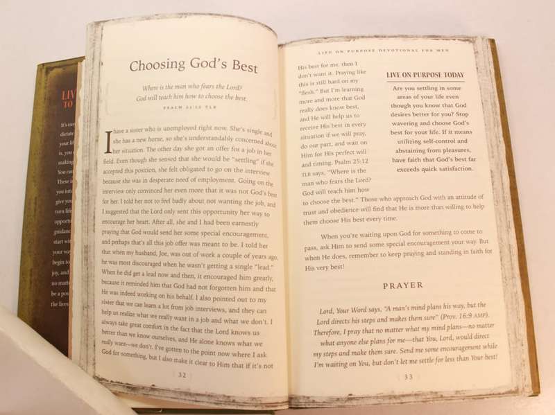 Life on Purpose For Men (Devotional) by J.M. Farro Hardcover Book