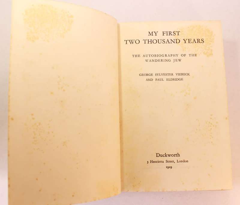 My First Two Thousand Years by Viereck and Eldridge Hardcover Book