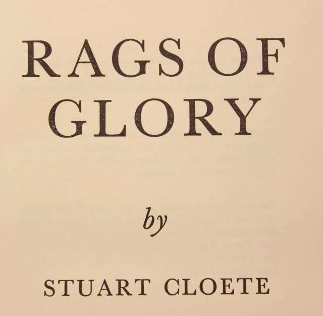 Rags Of Glory by Stuart Cloete Hardcover Book