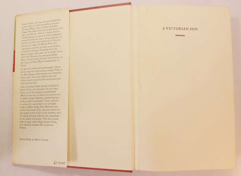 A Victorian Son An Autobiography by Stuart Cloete Hardcover Book
