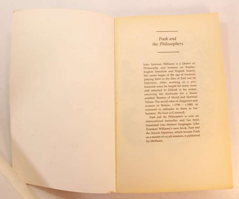 Pooh and The Philosophers by John  Tyerman Williams Softcover Book