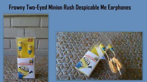 Frowny Two-Eyed Minion Rush Despicable Me Earphones
