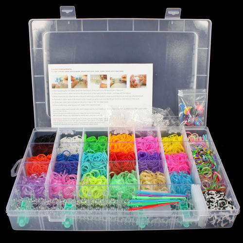 FRIENDSHIP LOOM BAND KIT WITH 4200 MIXED COLORFUL LOOM BANDS