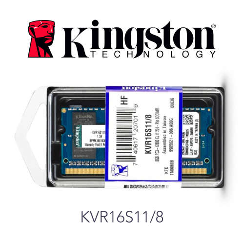 Kingston KVR16S11/8 Valueram 8GB 204 Pin So-dimm - DDR3-1600 CL11 1.5v Notebook Memory