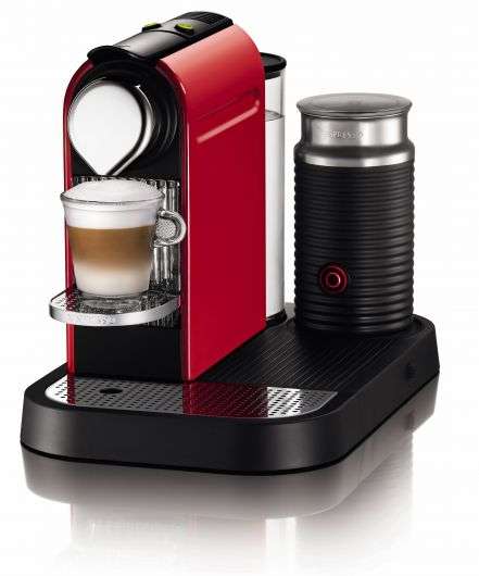 Nespresso CitiZ Automatic Espresso Machine with Aeroccino Milk Frother (Fire Engine Red)