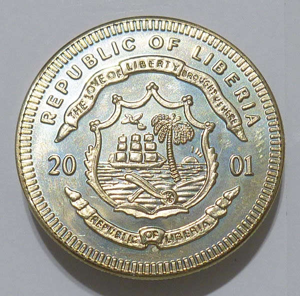 Republic of Liberia 2001 $10 Dollars George W. Bush, 43rd USA President Commemorative Coin w/ COA