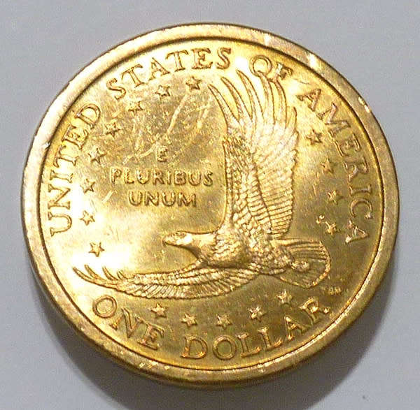 U.S.A.  2000-P Sacagawea Golden $1 One Dollar `E Pluribus Unum`