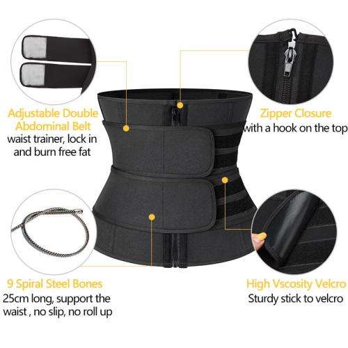 Women Waist Trainer Body Shaper Slimmer Sweat fat burning molding belt -Available in BLACK PINK GREY