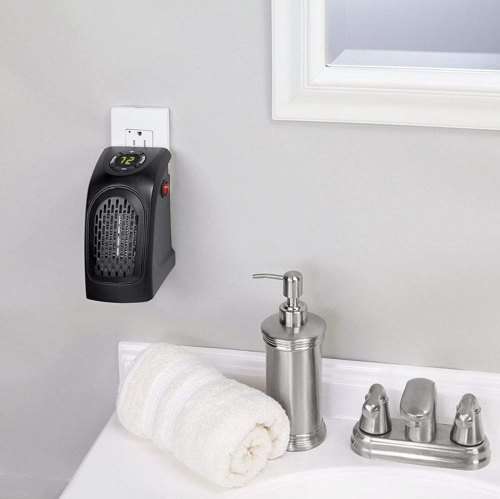 Portable Mini Handy Heater, 400W Handy Heater Compact Digital Electric Heater Fan Wall-Outlet