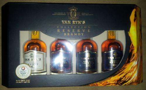 VAN RYN'S COLLECTION RESERVE BRANDY - 4 x 50ML GLASS BOTTLES IN GIFT BOX