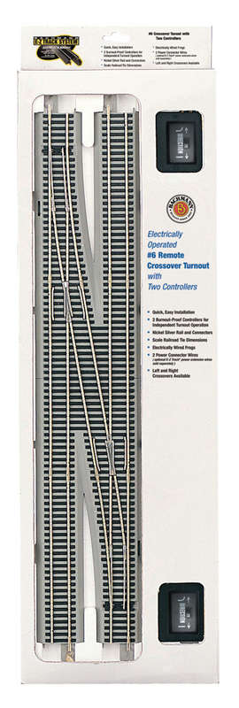 Bachmann #6 Remote Crossover Turnout - Left (HO Scale) (NEW) (GREAT SPECIAL)