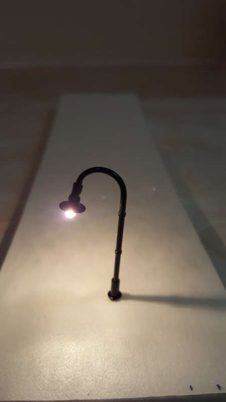 Operational Bent Street Lights. Set of 2 (45 mm)