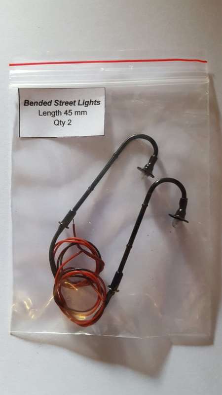 Operational Bent Street Lights. Set of 2 (45 mm)