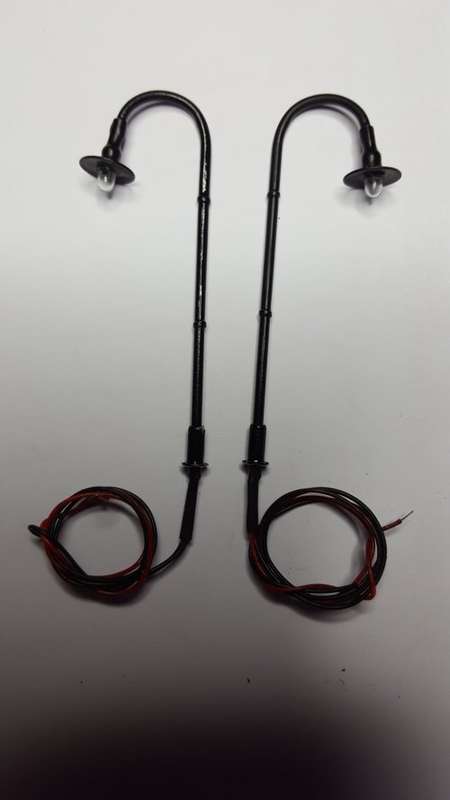 Operational Bent Street Lights. Set of 2 (65 mm)