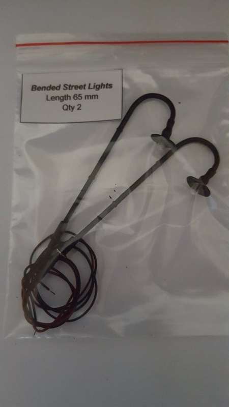 Operational Bent Street Lights. Set of 2 (65 mm)