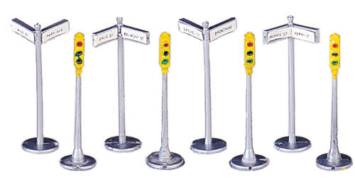 Bachmann Sign & Traffic Light (12) HO Scale