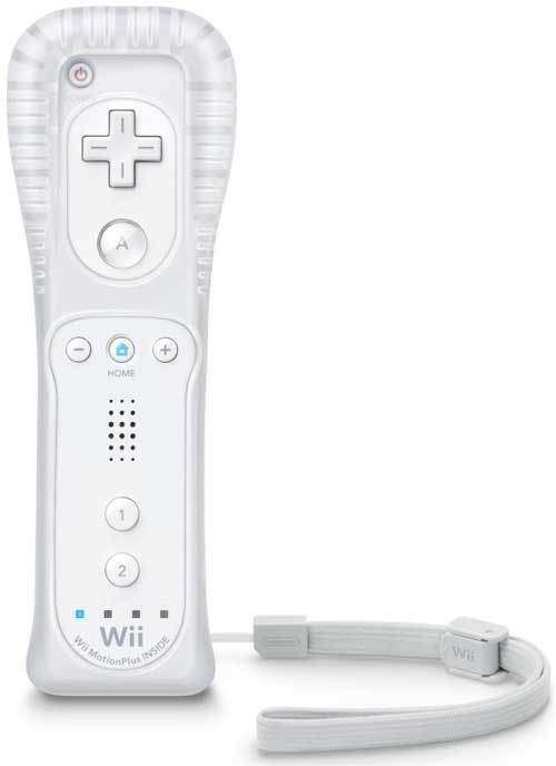 OFFICIAL WII REMOTE MOTION PLUS WITH JACKET AND WRIST STRAP (WHITE)