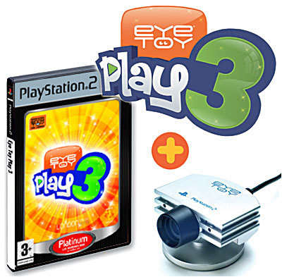 EYETOY PLAY 3 WITH CAMERA BUNDLE GAME FOR PS2 (PLANTINUM BRAND NEW SEALED)