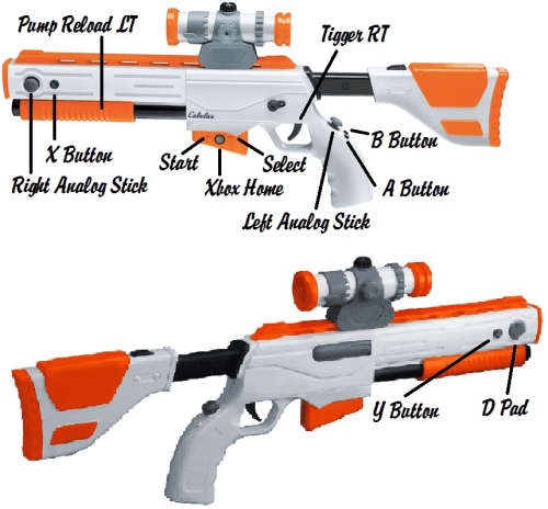 REPLACEMENT ACTIVISION TOP SHOT ELITE GUN FOR XBOX 360
