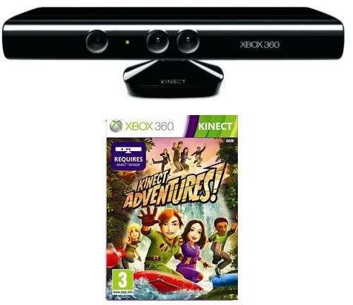 XBOX 360 KINECT SENSOR WITH KINECT ADVENTURES GAME BUNDLE FOR XBOX 360