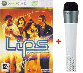 LIPS WITH OFFICIAL MICROSOFT XBOX 360 WIRELESS MICROPHONE GAME BUNDLE FOR XBOX 360