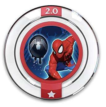 DISNEY INFINITY BLACK SUIT SPIDERMAN 2.0 FIGURE + POWER DISC / CHARACTER (RARE)