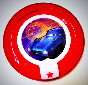 Disney infinity game cars playset with exclusive `tru` chrome damage increaser power disc (rare)