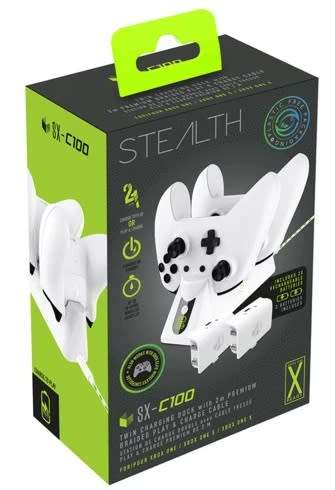 Xbox one - stealth twin USB with play and charge cable battery packs - white - new
