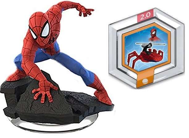 Disney infinity marvel super heroes 2.0 game red Spiderman figure with spider-copter power disc