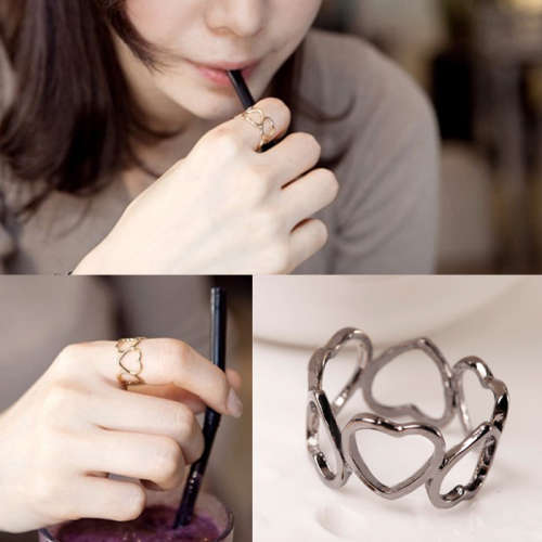 Heart Eternity Ring - Silver, Gold, Blacksilver