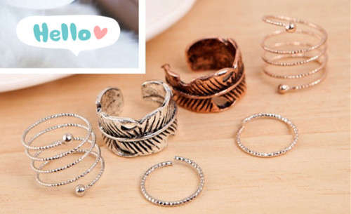 Fashion Ring Set - Silver, Gold