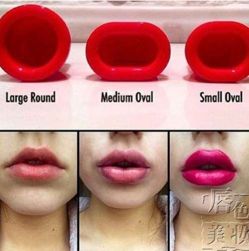 FULLIPS 3 PCS Lip Plumping Enhancer Size: Large Round & Medium Oval & Small Oval(Red)