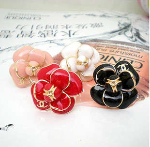 Chanel Camellia Style Ring -- Red,White