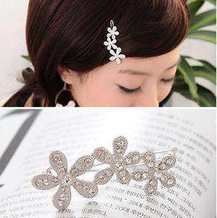 Cubic Zirconia Multi Flower Style Hairclip/Hairpin