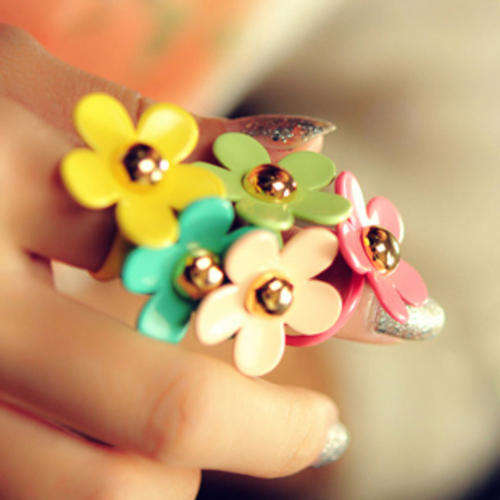 Cute&Pretty Candy Colour Flower Ring