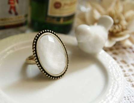 Vintage Style Brass Big Fashion Rings - Peacock,Leopard Print,White