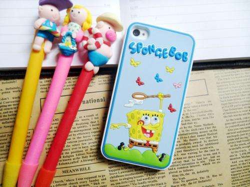 **Clearance Sale** iphone 4 4s cover - Spongebob Catching Butterflies **3D**