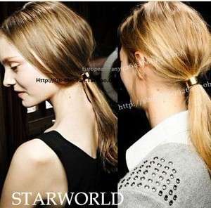 European Runway Show Model Wear Golden Ring Elastic Band