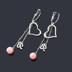 Silver Heart Dangling Earrings