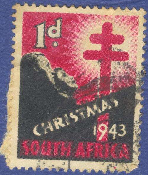 South Africa - SG - 1943 - Christmas Stamp Couple Gazing at Cross 1d