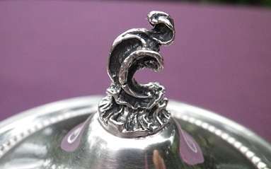 FOR Vladm80 ONLY PLEASE!!! Charming Continental 800 silver lidded trophy-design candy or sugar bowl.