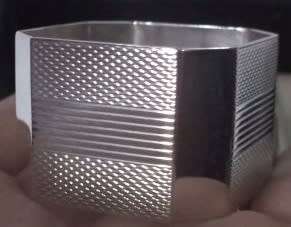 Art Deco Hallmarked Silver Serviette rings Birmingham 1930s Original box Empty cartouche 44g