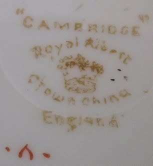 BEAUTIFUL, RARE 1930s ROYAL ALBERT CROWN CHINA TRIO. 'CAMBRIDGE' PATTERN