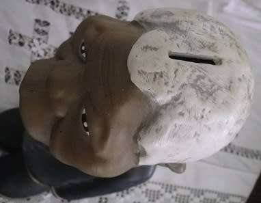 Huge NELSON MANDELA hand-painted ceramic money box by BAKER STREET TRADING cc. Excellent condition