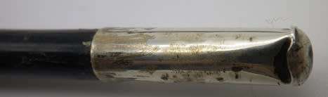SILVER & EBONY Conductor Travelling Baton. Hallmarked Silver Mounts. LONDON 1936. Boxed