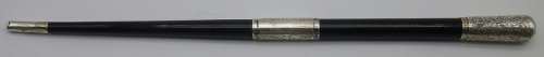 SILVER & EBONY Conductor Travelling Baton. Hallmarked Silver Mounts. LONDON 1936. Boxed