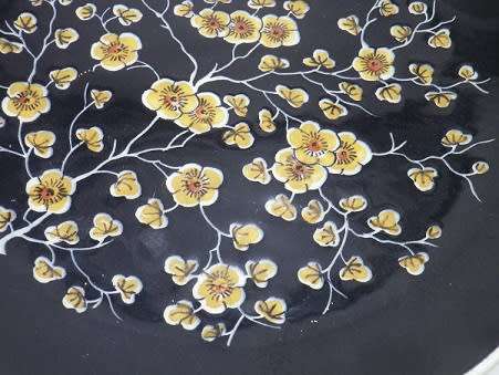 FOR HENDRE ONLY PLEASE! BLACK Royal Delft (De Porceleyne Fles) BLACK `scratch` Large Display Plate