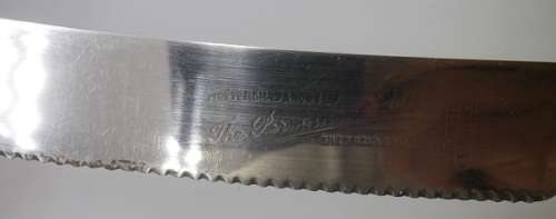 6 Bone handled knives.Mottershaw & Rowe Ltd, Sheffield Eng.Firth Stainless blades 20.2cm