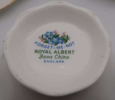 Unusual 1950s ROYAL ALBERT "FORGET-ME-NOT" Bone China Trio.